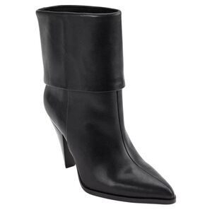 DKNY Cerise Pointed Toe Dress Booties Size 9 Black Leather Block Heel